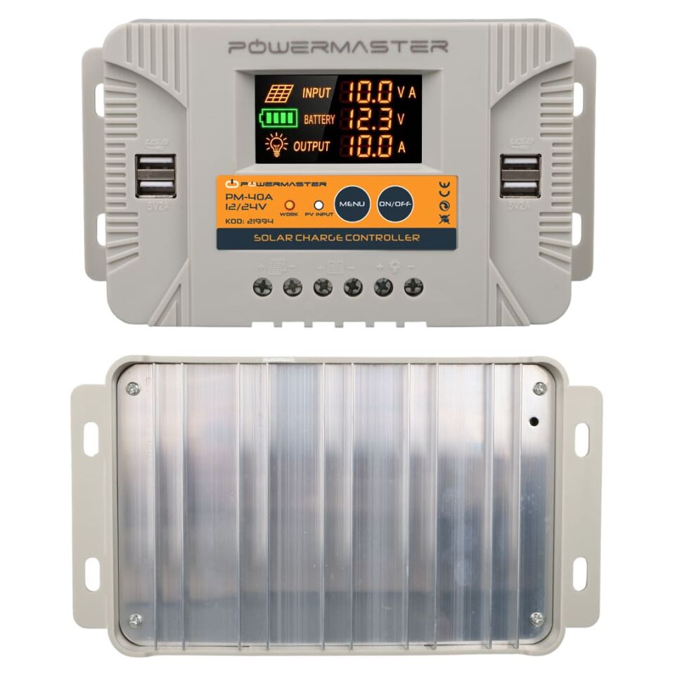 Powermaster Pm-40A 12-24 Volt 40 Amper Şarj Regülatörü Solar Güneş Enerjisi Kontrol Cihazı
