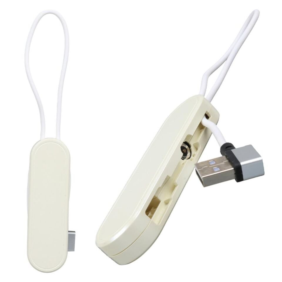 Ayt Powermaster PM-25904 Beyaz 3in1 Type C- Lightning Micro Usb Manyetik Uç Taşınabilir Şarj Data Kablosu