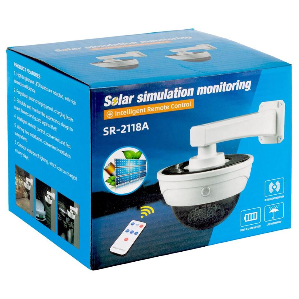 Powemaster Pm-17622 Kamera Görünümlü Solar Aydınlatma Güneş Enerjili Aydınlatma Kumandalı