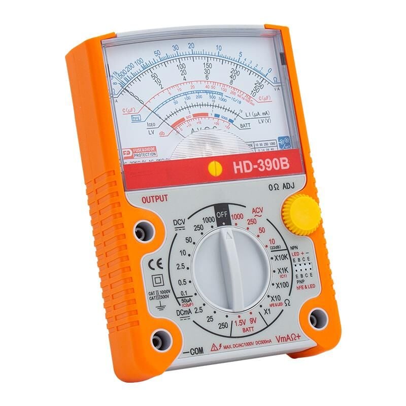 Ayt Powermaster HD-390B Geniş Ekran Analog Multimetre Ölçü Aleti Ac Dc Akım Gerilim Ölçer
