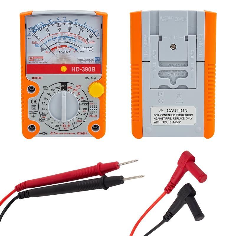 Ayt Powermaster HD-390B Geniş Ekran Analog Multimetre Ölçü Aleti Ac Dc Akım Gerilim Ölçer