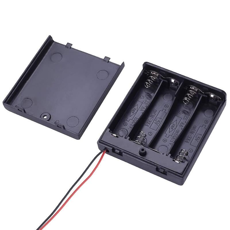 Powermaster 4 lü AA Kalep Pil Kapaklı Switch li Pil Yuvası Ardunio Deney İçin Pil Yuvası IC-233F