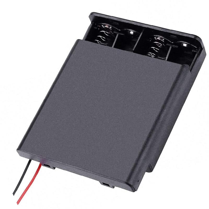 Powermaster 4 lü AA Kalep Pil Kapaklı Switch li Pil Yuvası Ardunio Deney İçin Pil Yuvası IC-233F
