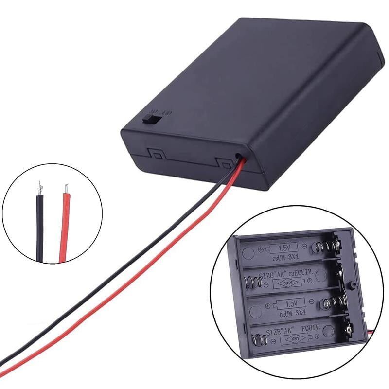 Powermaster 4 lü AA Kalep Pil Kapaklı Switch li Pil Yuvası Ardunio Deney İçin Pil Yuvası IC-233F