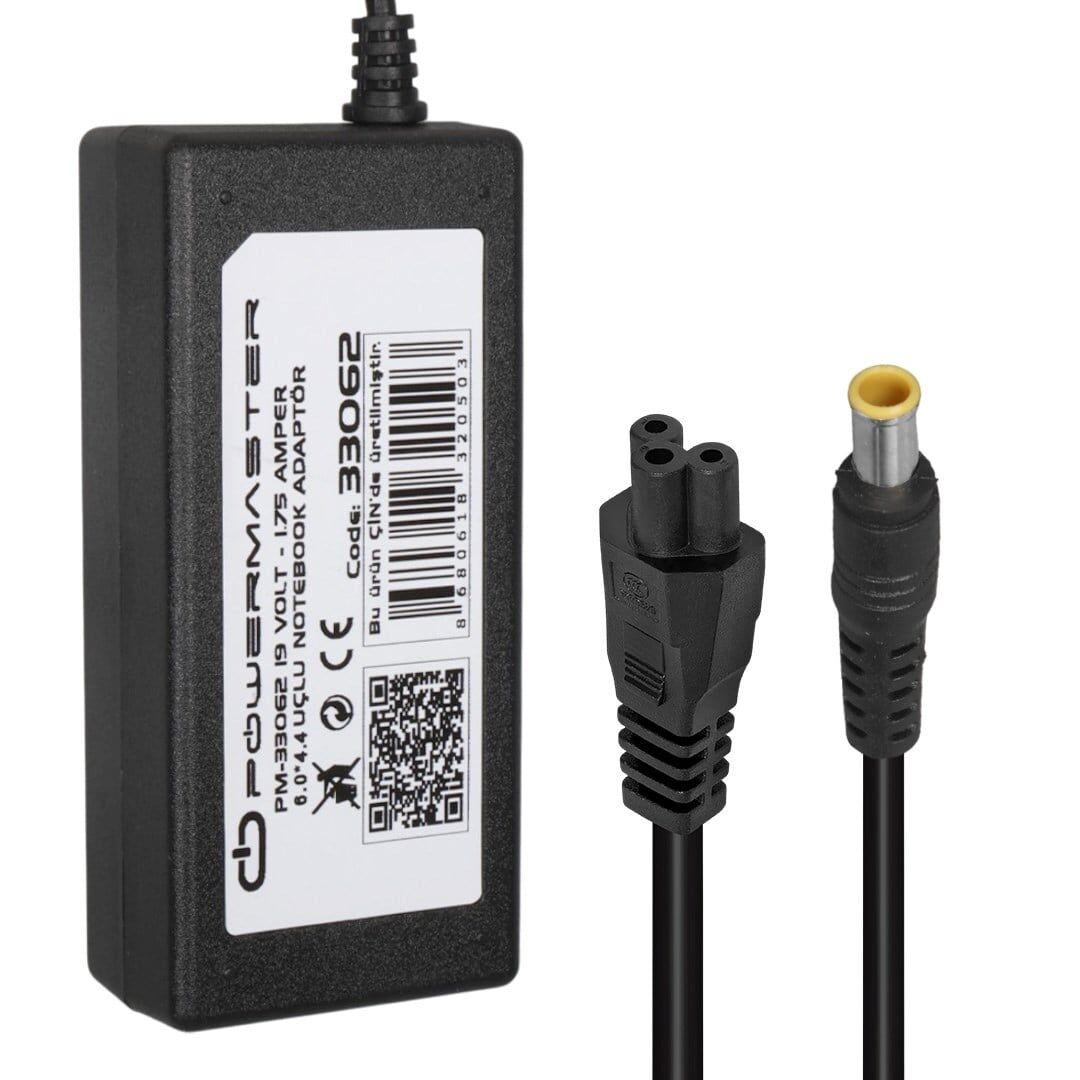 Powermaster PM-33062 19 Volt - 1.75 Amper 6.0*4.4  Mm Uçlu Adaptör (Asus Notebook)