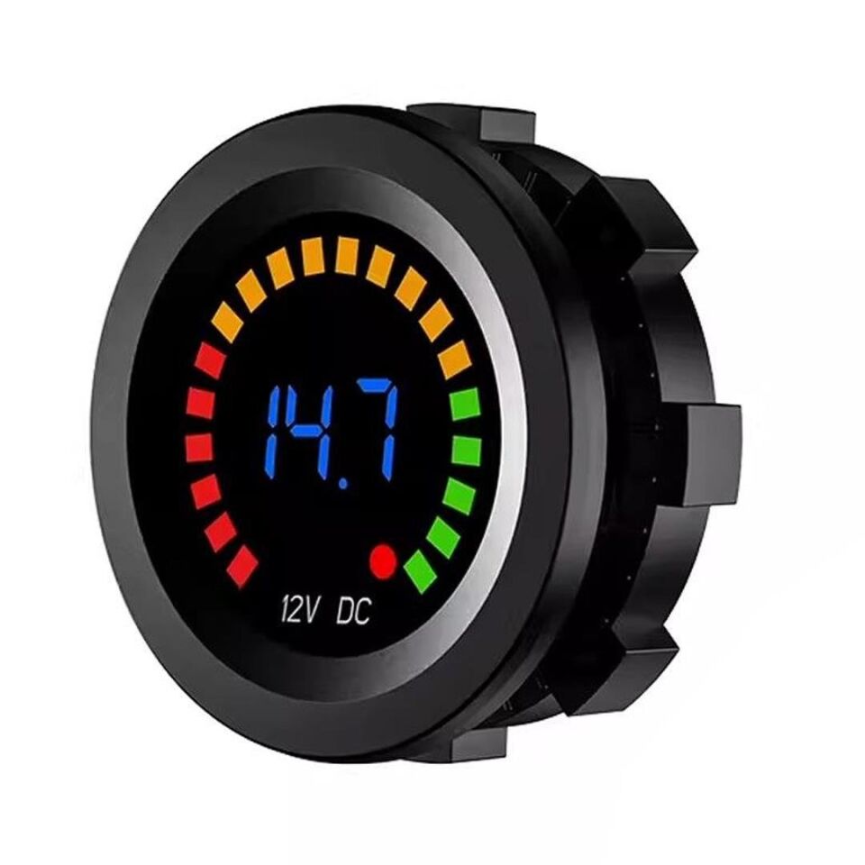 Ayt Powermaster IC-230E 6-18 Volt Voltmetre Pano Tipi Akü Göstergeli 28 Mm 6-18 Volt Dış Çap 36.5 Mm 2 Pinli