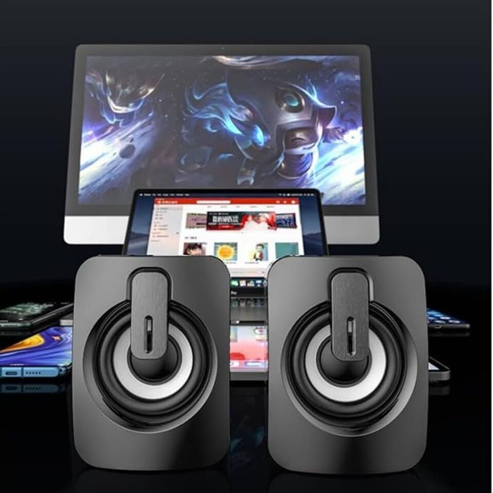 Ayt Magicvoice Mv-24836 2X3Watt Mini 1+1 Usb Hoparlör Pc Bilgisayar Hoparlörü Rgb Renkli Işıklı