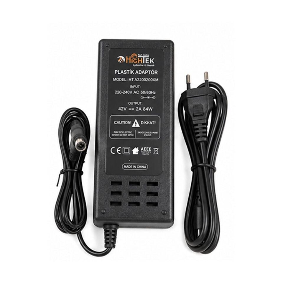 Hightek HT-4202000XM Tds Uçlu Xiaomi M365 42 Volt 2 Amper 84 Watt Elektrikli Scooter Şarj Cihazı Adaptörü