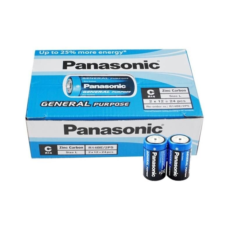 Panasonic R14BE 2PS Manganez C Boy Orta Boy Pil 24 Lü Paket