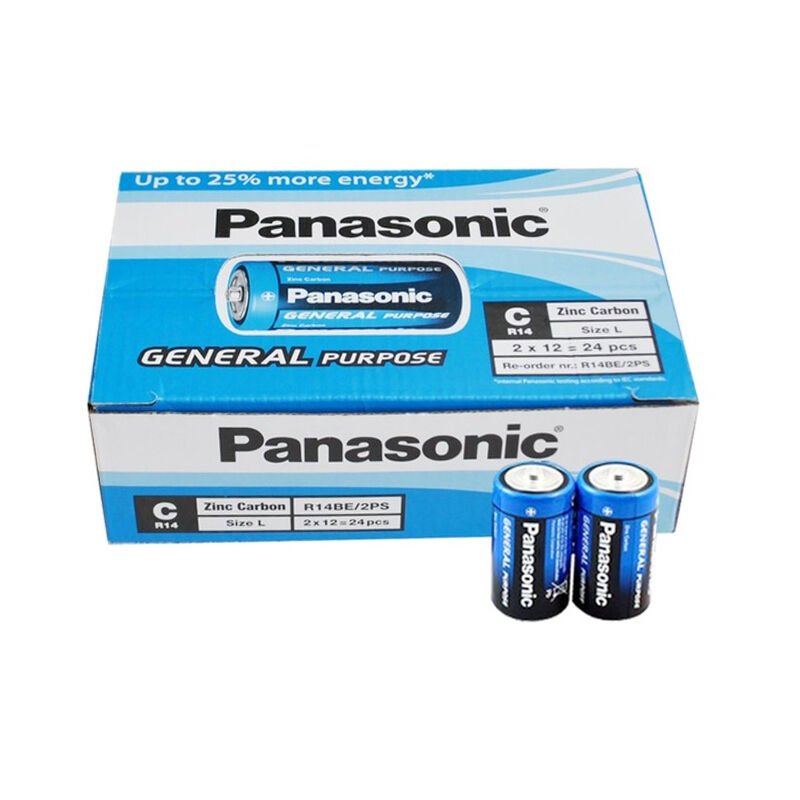 Panasonic R14BE 2PS Manganez C Boy Orta Boy Pil 24 Lü Paket