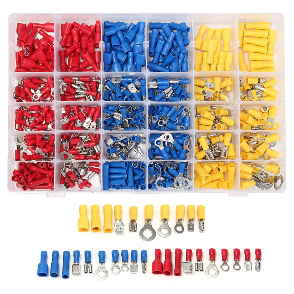 Ayt Powermaster PM-25982 Muhtelif Ölçülerde Kablo Pabuç 480 Parça Kablo Vida Birleştirme Ucu Aparatı