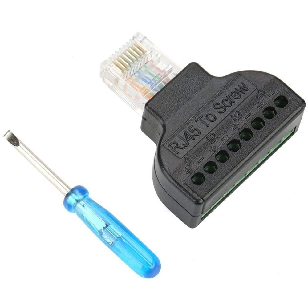 Powermaster RJ45 To 8 Pin Ethernet Screw Terminal Çevirici İnternet Soketi Jack Girişi Kesik Kablo Ucu