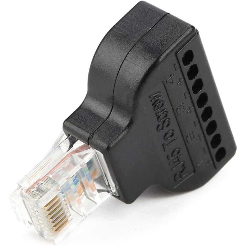 Powermaster RJ45 To 8 Pin Ethernet Screw Terminal Çevirici İnternet Soketi Jack Girişi Kesik Kablo Ucu