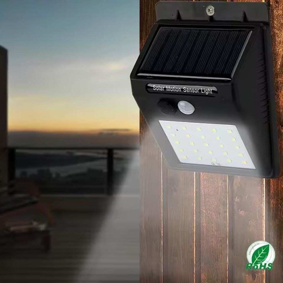 Ayt Powermaster PM-4528 Solar Güneş Enerjili Sensörlü Duvar Tipi 20 Ledli Led Aplik Bahçe Aydınlatma Lambası