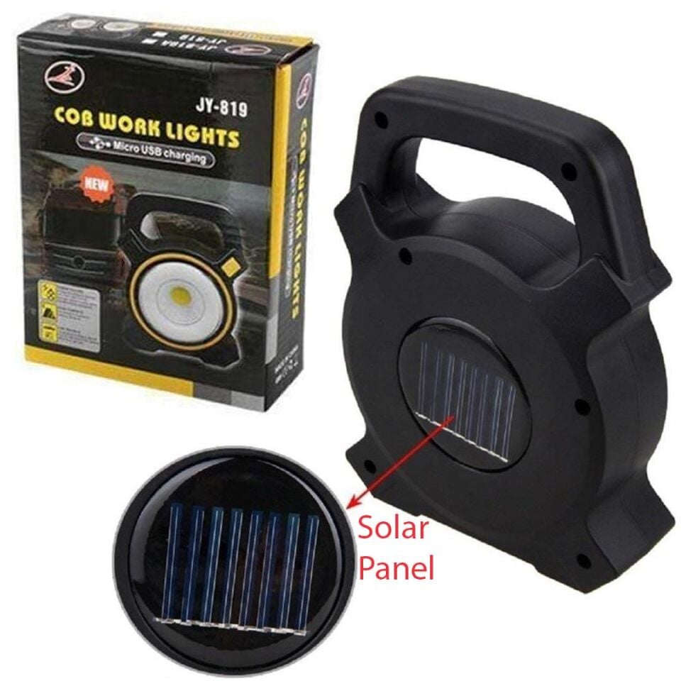 Ayt Powermaster JY-819A COB ve Angel LED’li 3 Modlu Solar Usb Şarjlı Çalışma Lambası El Feneri Işıldak Kamp Lambası Led