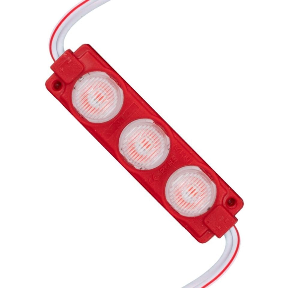 12 Volt 3 Watt Kırmızı LED Modül - 74X20 Mm - 3030 Çip