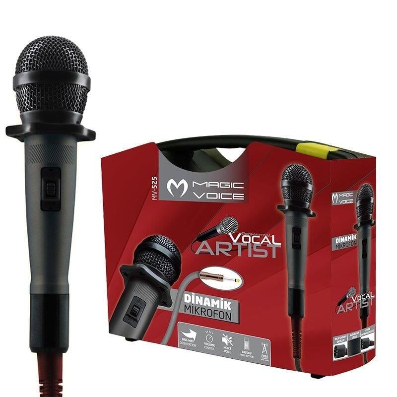 Ayt Magicvoice MV-525 Dinamik Profesyonel 4.5 Metre Kablolu El Mikrofonu 6.3 mm Jack Girişli Mikrofon