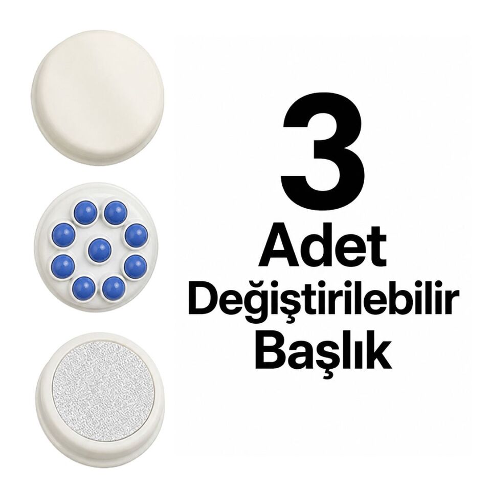 Powermaster PM-24617 Manuel Güç Ayarlı Üç Başlıklı El Tipi Vücut Masaj Aleti