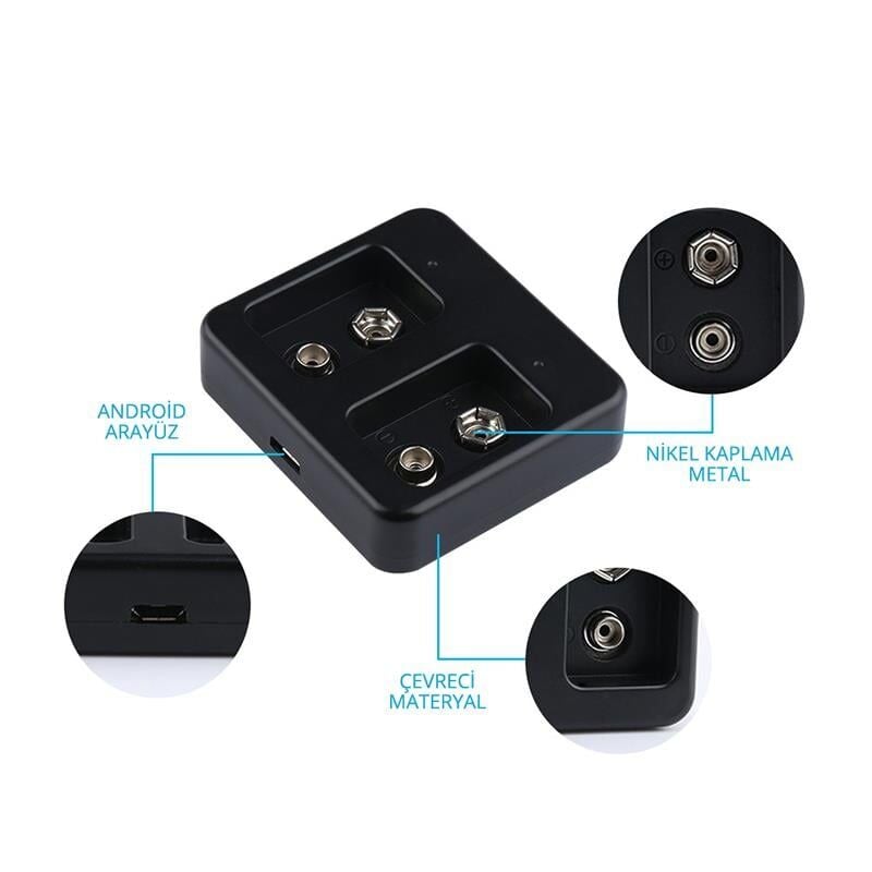 Ayt Powermaster PM-17660 9 Volt Lityum Pil Şarj Cihazı Aleti DC8.4V 260mA Li-ion Li-Po LiFePO4