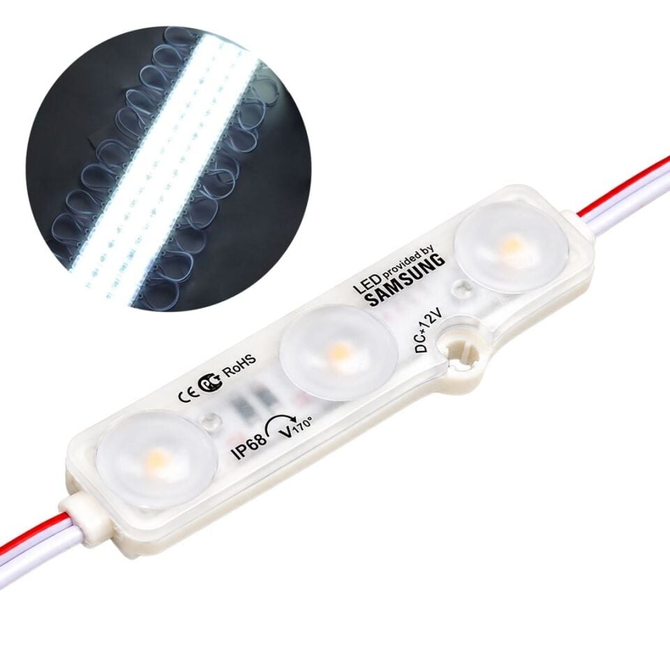 Powermaster 6616 66X16mm DC 12V 1.5W Soğuk Beyaz Modül LED IP68