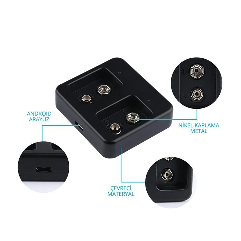 Ayt Powermaster PM-17660 9 Volt Lityum Pil Şarj Cihazı Aleti DC8.4V 260mA Li-ion Li-Po LiFePO4