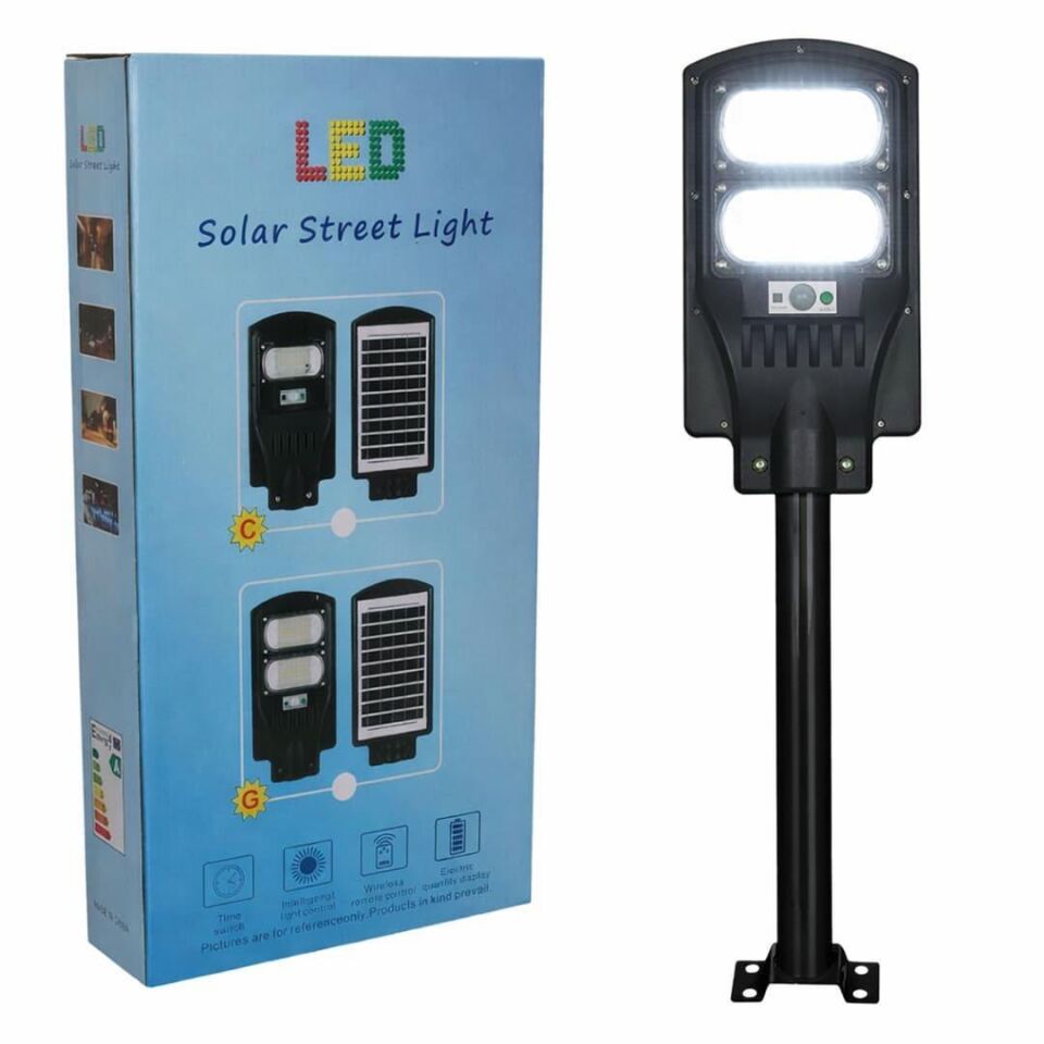 Ayt Powermaster Pm-23011 Solar Güneş Enerjili Ledli Kumandalı 100 Watt Sokak Lambası Bahçe Aydınlatması Led