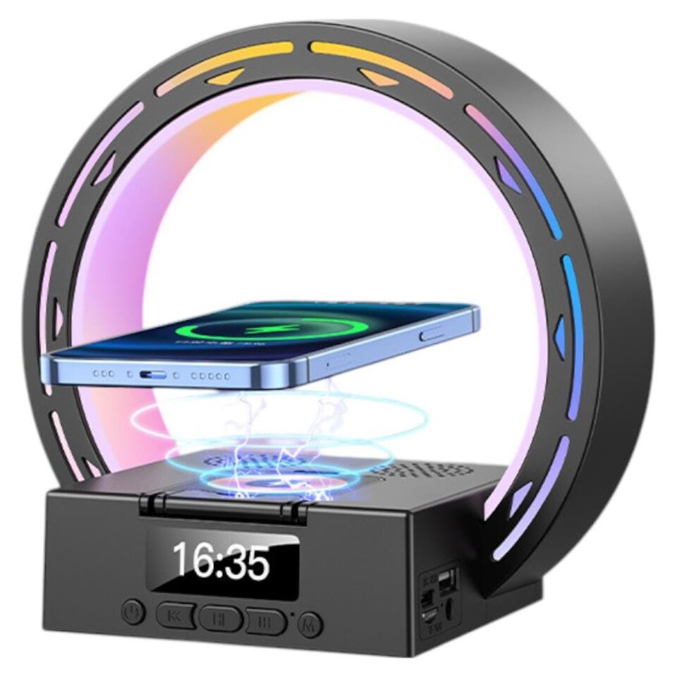 Ayt Magicmoice Bluetooth Taşınabilir Hoparlör Ses Bombası Kablosuz Telefon Standlı Şarjlı Aleti Cihazı Rgb Renkli
