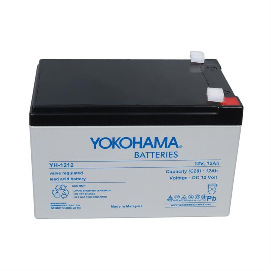 Yokohama 12 Volt 12 Amper Akü YH-121.2 151x98x95 Mm Taze Yeni Tarihli Akü