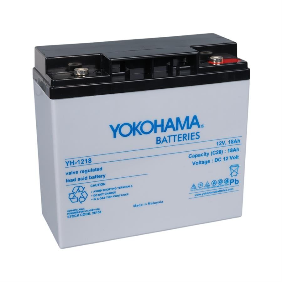 Ayt Yokohama 12 Volt 18 Amper Akü YH-121.8 181x76x167 mm Taze Yeni Tarihli Akü
