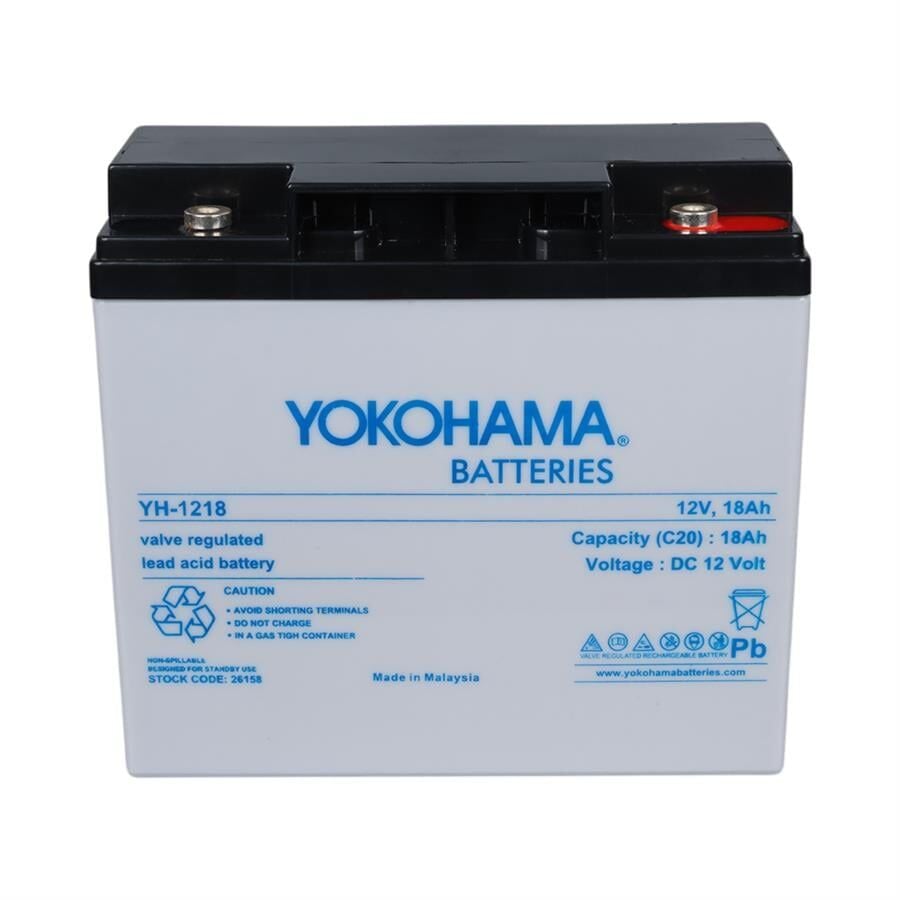 Ayt Yokohama 12 Volt 18 Amper Akü YH-121.8 181x76x167 mm Taze Yeni Tarihli Akü