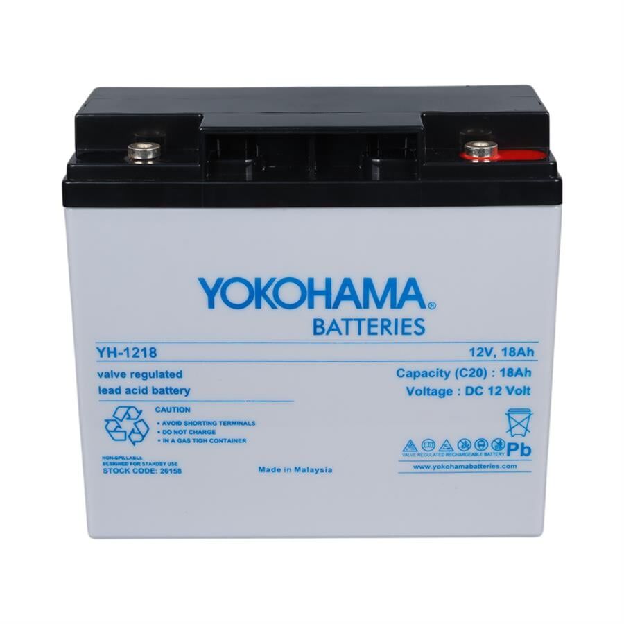 Ayt Yokohama 12 Volt 18 Amper Akü YH-121.8 181x76x167 mm Taze Yeni Tarihli Akü