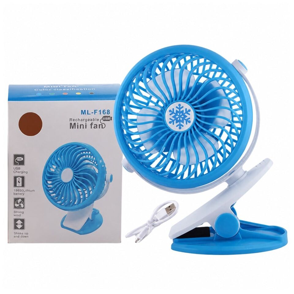 Powermaster ML-F168 Masaüstü Klipsli 3 Hız Kademeli USB'li Fan Vantilatör