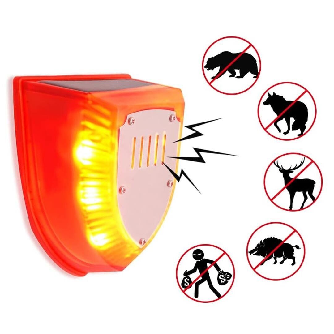 Ayt Powermaster PM-26952 Mikrofonlu Sesli Hayvan Kovucu Alarm Cihazı Solar Güneş Enerjili Panelli Vahşi Hayvan Kovacağı