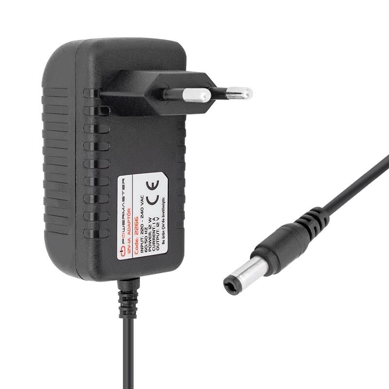 Powermaster 12 Volt 1 Amper  Şarjlı Vidalama Matkap Adaptörü 5.5 - 2.5 Uçlu Priz Tipi Adaptör