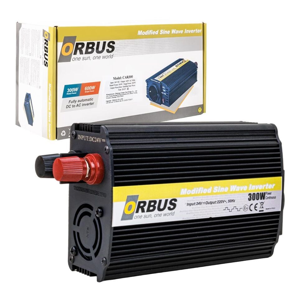 Ayt Orbus 24V 300 W İnvertör Çakmaklıklı 220 Volt Dönüştürücü İnverter Modified Sınüs