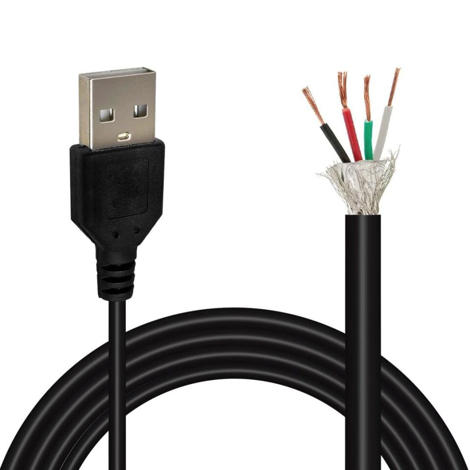 Ayt Powermaster 1.5 Metre Açık Uçlu USB Kablo Kesik Uçlu Erkek Usb Kablosu