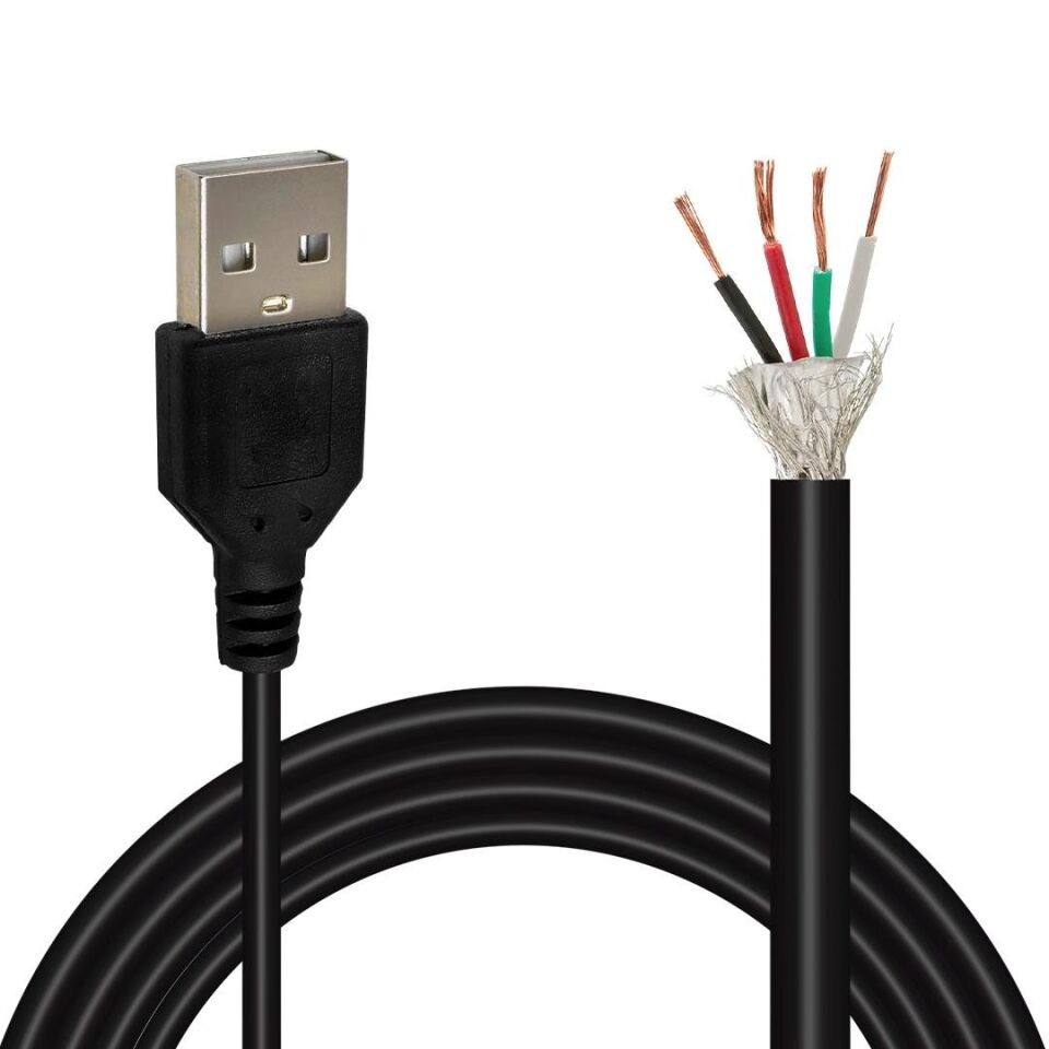 Ayt Powermaster 1.5 Metre Açık Uçlu USB Kablo Kesik Uçlu Erkek Usb Kablosu