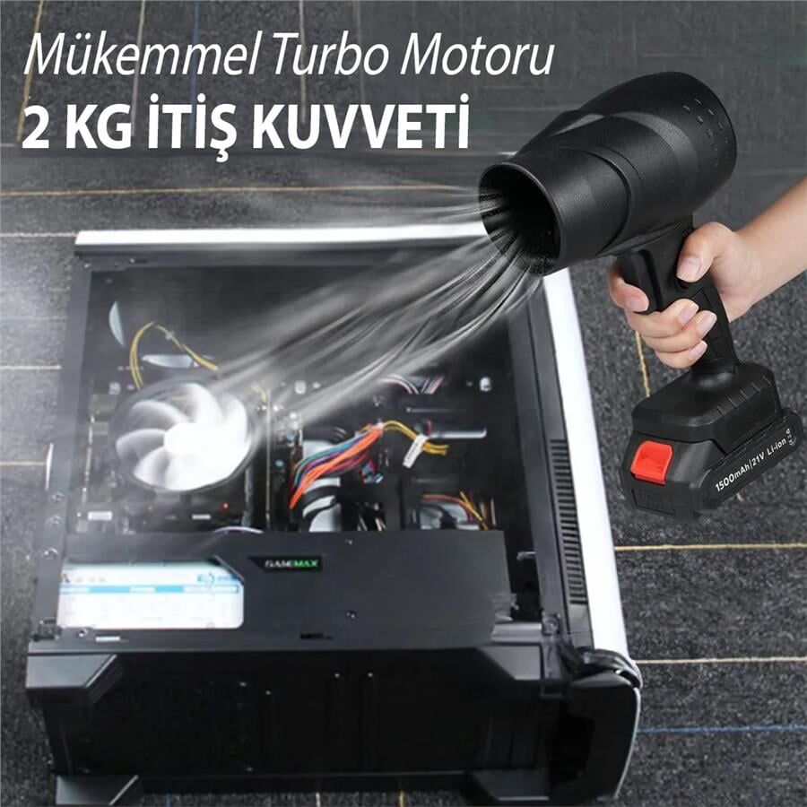 Ayt Powermaster PM-26235 48V 4000mAh Mini Jet Turbo Hava Üfleyici Fan Kompresör Pc Bilgisayar Temizleme İçin Komprasör