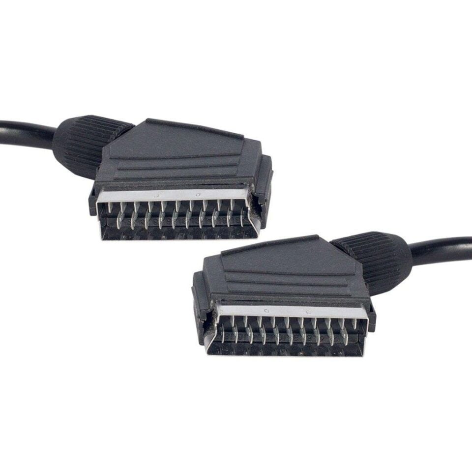 Scart Scart 9 Mm Standart 1.3 Metre Kablo Tüplü Televizyon Uydu Kablosu Scart Girişli Kablo