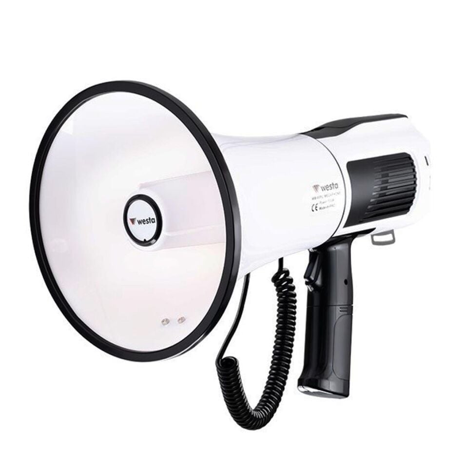 Westa Megafon Usb li Bluetooth Şarjlı Mikrofonlu 100 Watt Cankurtaran Çalışma Alanı Dış Alan Hoparlör Megafonu