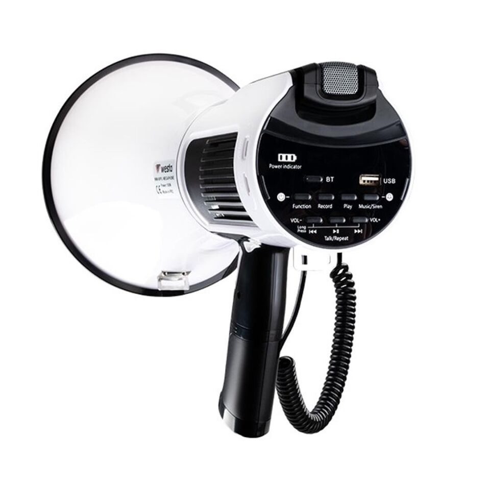 Westa Megafon Usb li Bluetooth Şarjlı Mikrofonlu 100 Watt Cankurtaran Çalışma Alanı Dış Alan Hoparlör Megafonu