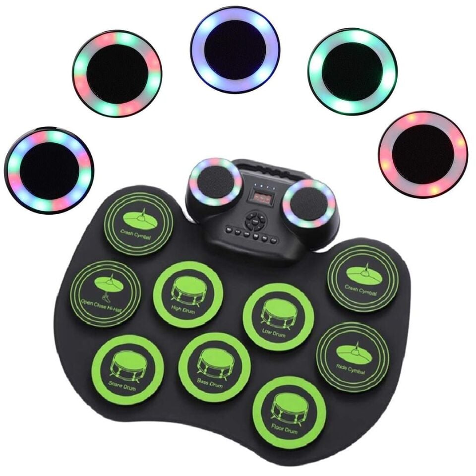 Ayt Magicvoice G600R 9 Ped Elektronik Roll Up Davul Kiti Bateri Müzik Aleti Taşınabilir