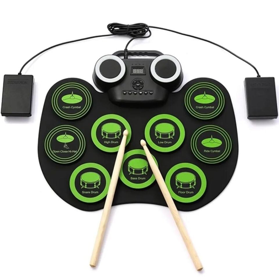 Ayt Magicvoice G600R 9 Ped Elektronik Roll Up Davul Kiti Bateri Müzik Aleti Taşınabilir