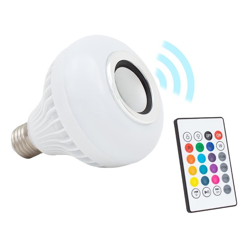Powermaster Bluetooth Müzik Çalar Kumandalı Rgb Ampul Lamba Renkli Aydınlatma Ses Bombası