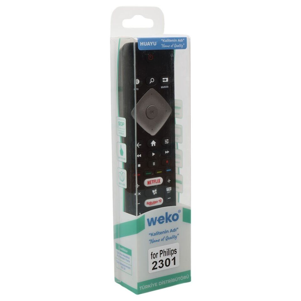 Ayt Philips Uyumlu Netflix Rakuten Tv Tuşlu Led Tv Kumanda BRC0884301-01 Uzaktan Kumanda