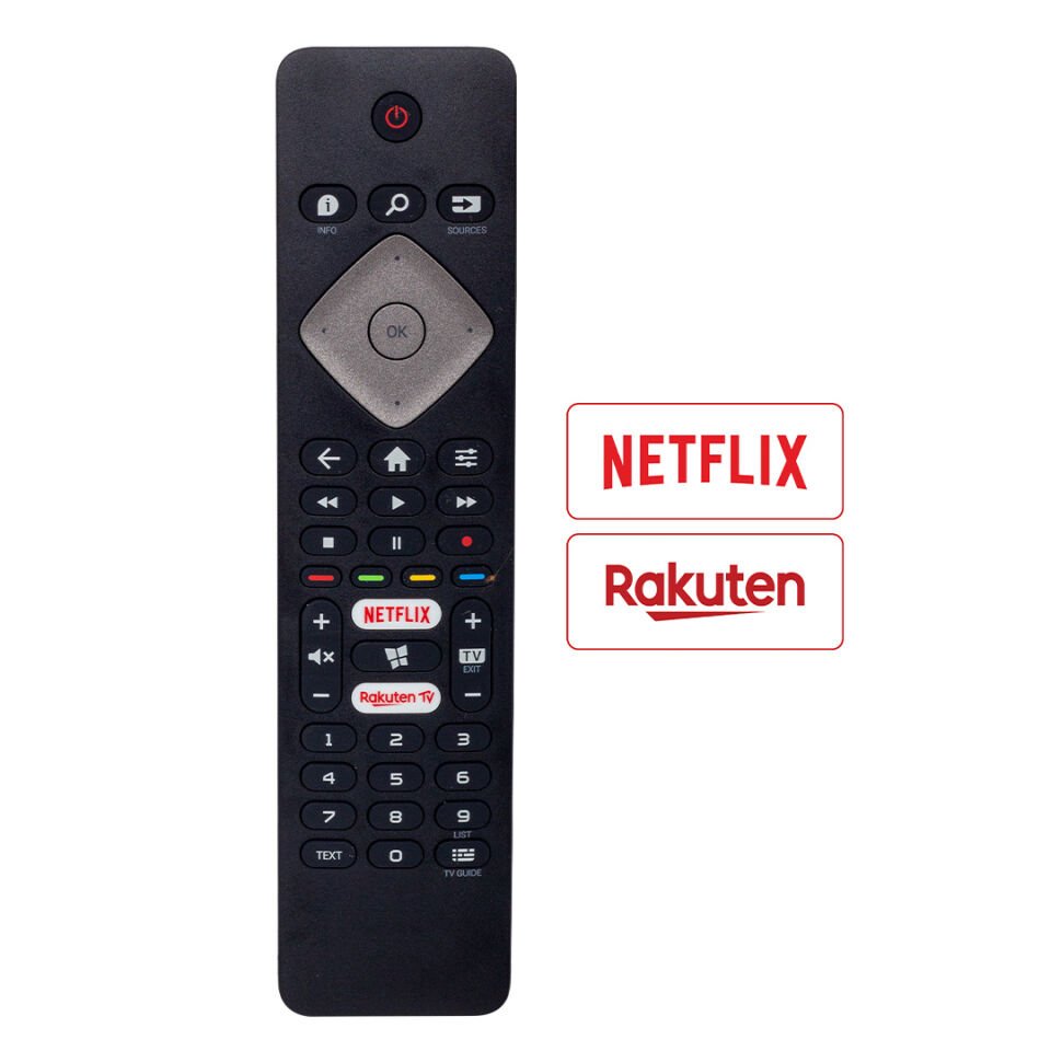 Ayt Philips Uyumlu Netflix Rakuten Tv Tuşlu Led Tv Kumanda BRC0884301-01 Uzaktan Kumanda