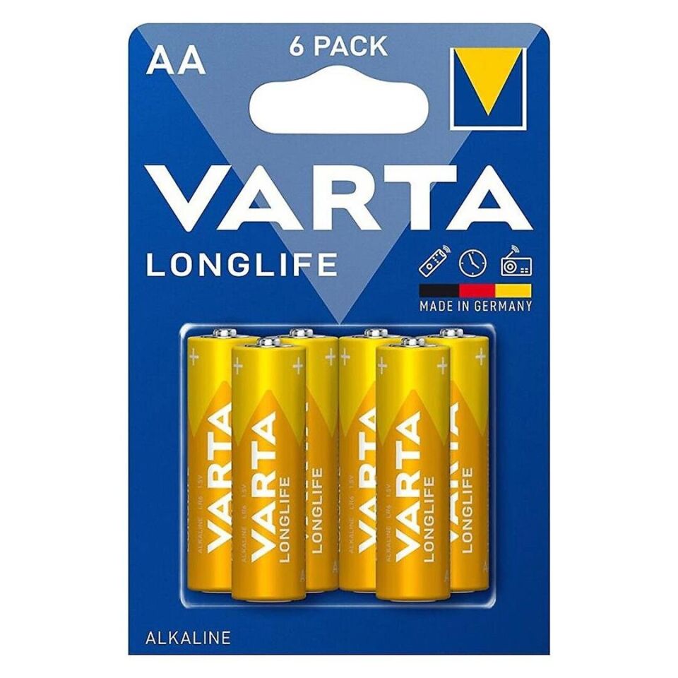 Varta Longlife Alkalin AA Pil 6'Lı Paket
