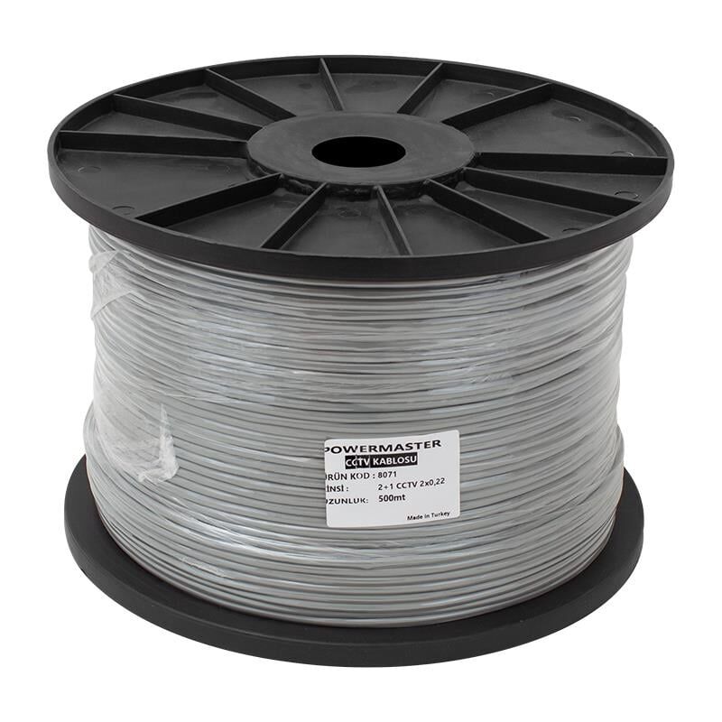 Ayt Powermaster 2+1 0.50 Mm 500 Metre CCA CCTV Kamera Kablosu Güvenlik Kamerası Dvr Arası Kablo