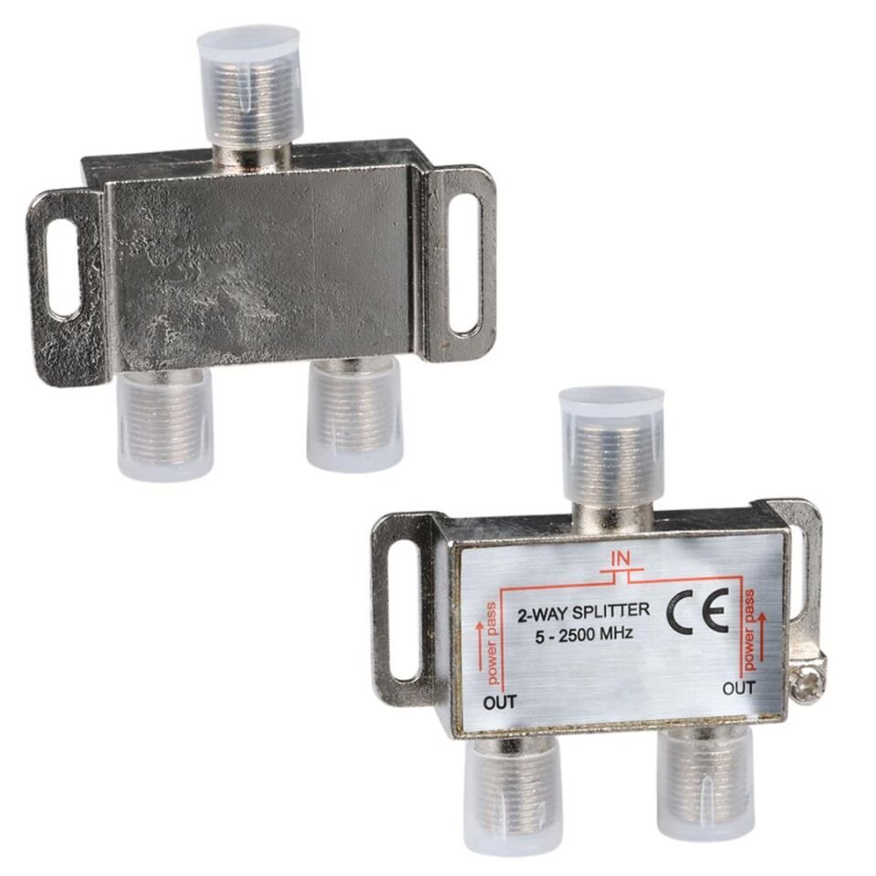 Ayt Fully E-335A 5-2500MHZ 1-2 Anten Splitter Powerpass Çanak Anten Uydu Sinyal Çoklayıcı Çoğaltıcı