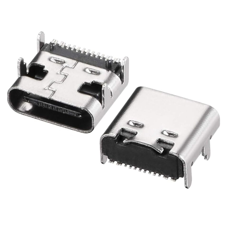 IC-266B-4 Type-C Dişi Şase Konnektör Usb 3.1 16 Pin Hızlı Şarj Destekli Soketi Girişi